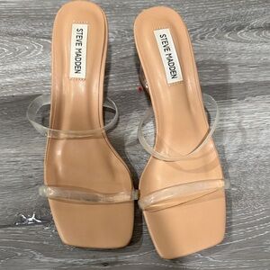 Steve Madden Nude and Clear Heels